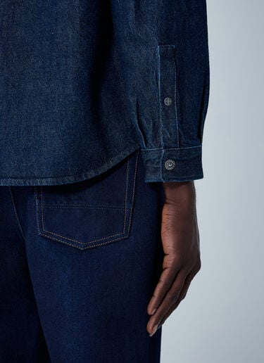Denim Compass Patch Shirt Stone Island Denim Compass Patch Shirt Denim sto0162080