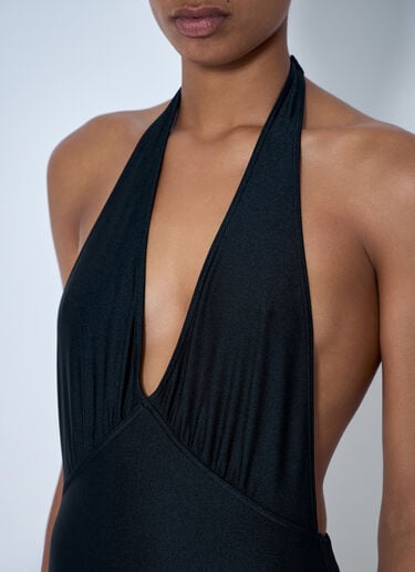 LN-CC® - Saint Laurent: Halterneck Swimsuit - Black Saint Laurent Halterneck Swimsuit Black sla0263025