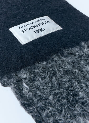Acne Studios Logo Label Fringe Scarf Black acn0159042