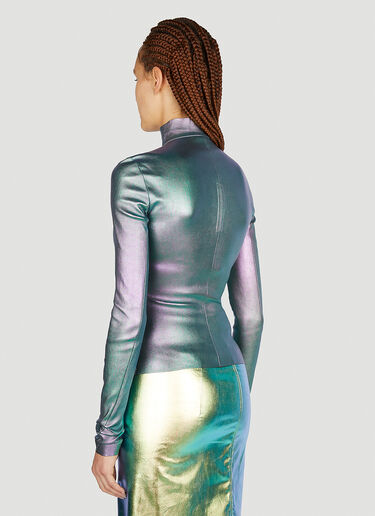 Rick Owens Oil Slick Leather Jacket Green ric0251002
