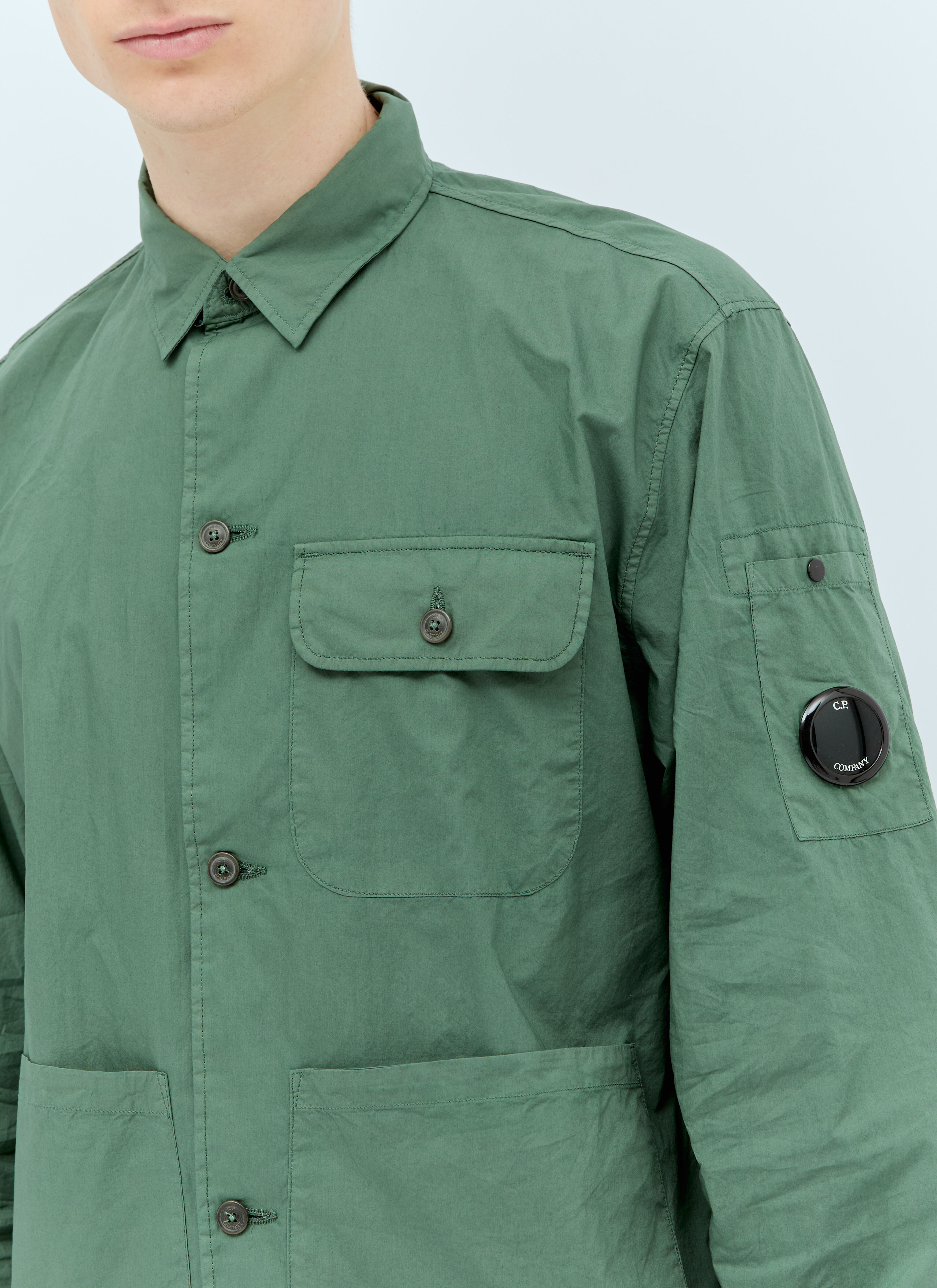 C.P. Company Men's' Poplin Workwear Shirt in Green | LN-CC®