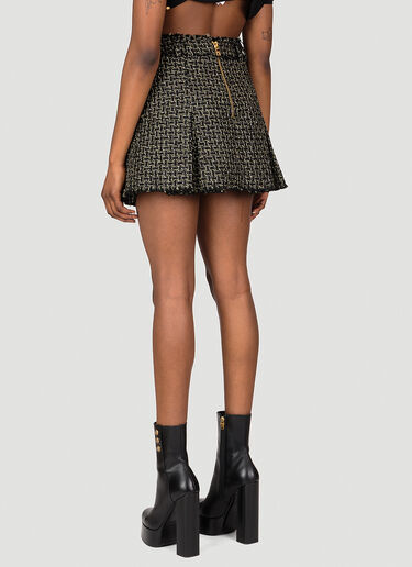 Balmain Tweed Pleated Mini Skirt Black bln0253019