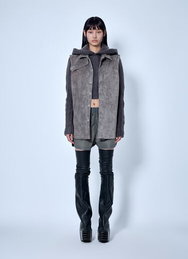 Rick Owens Throat Latch Short Sleeves Shirt Grey ric0266001