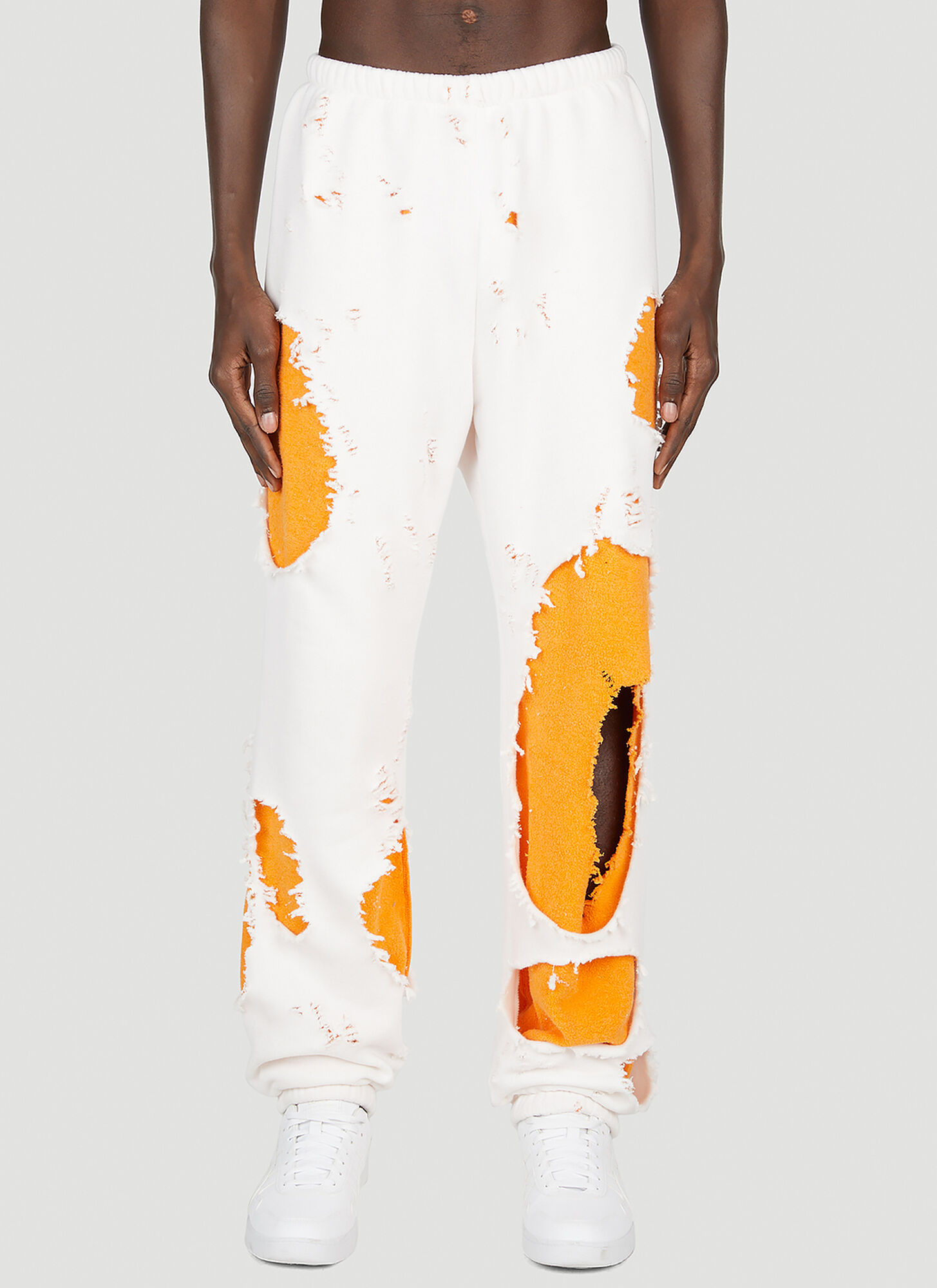 Liberal Youth Ministry Distressed Track Trousers In White