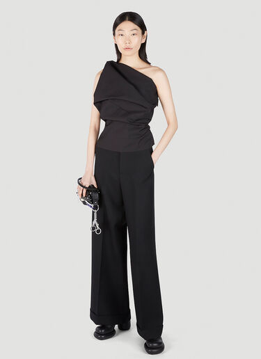 Rick Owens Gathered One Shoulder Top Black ric0251012