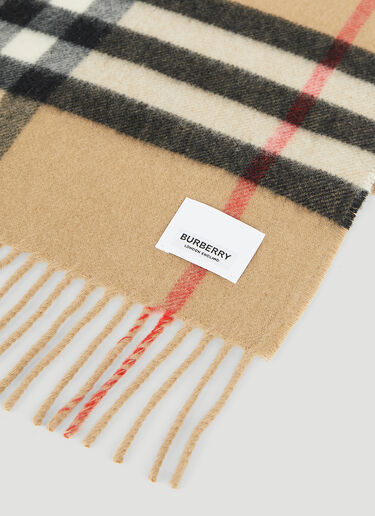 Check Cashmere Scarf Burberry Check Cashmere Scarf Beige bur0253053