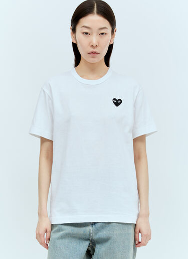 Comme Des Garçons PLAY Logo Patch T-Shirt White cpl0356004