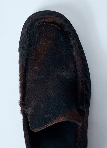 Dries Van Noten カーフへアローファー ブラウン dvn0257002