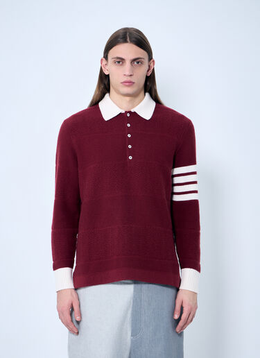 Thom Browne Four-Bar Rugby Knit Sweater Red thb0158005