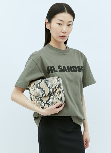 Jil Sander Medium Coin Shoulder Bag Beige jil0256012