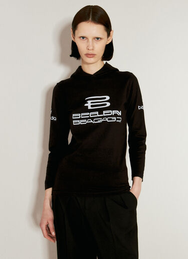 Balenciaga 후드 긴팔 탑 블랙 bal0256009