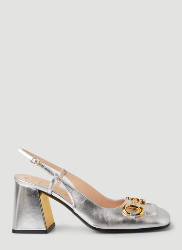 Gucci Baby 75 Slingback Heels Silver guc0247128