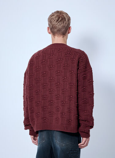 Marni Textured Knit Cardigan Burgundy mni0166001