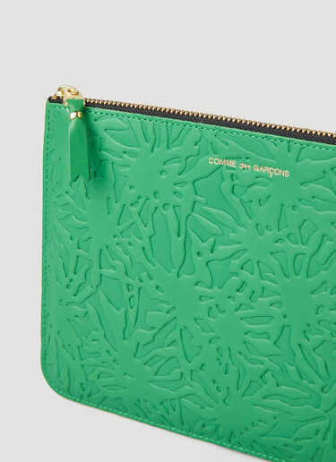 Comme Des Garcons Wallet Embossed Forest Pouch Bag Green cdw0348002