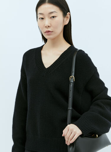 T-Lock Leather Clutch TOTEME T-Lock Leather Clutch Black tot0256037