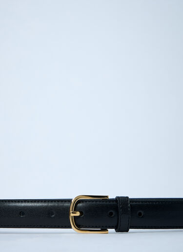 TOTEME Slim Leather Belt Black tot0261012