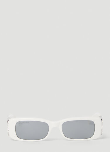 Balenciaga Dynasty Rectangle Sunglasses White bal0352016
