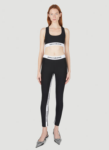 Rabanne Logo Tape Leggings Black pac0248002