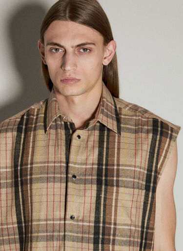 VTMNTS Flannel Sleeveless Shirt Brown vtm0156002