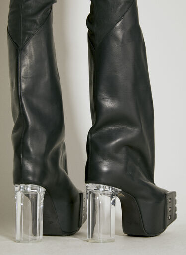 Rick Owens Flared Platform High Boots Black ric0254016