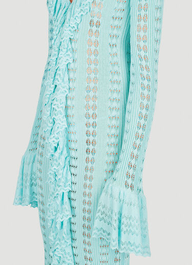 Blumarine 网眼针织褶边连衣裙 蓝色 blm0252001