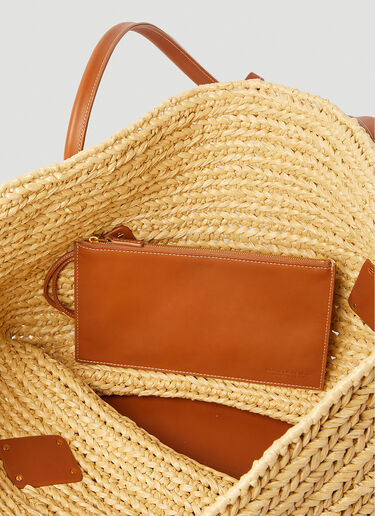 Bottega Veneta Arco Raffia Medium Tote Bag Cream bov0251042