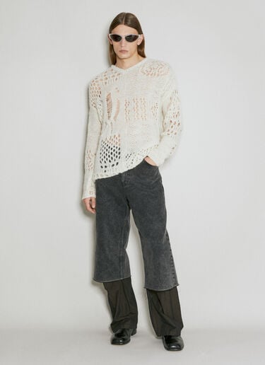 V Neck Crochet Sweater Our Legacy V Neck Crochet Sweater White our0155009
