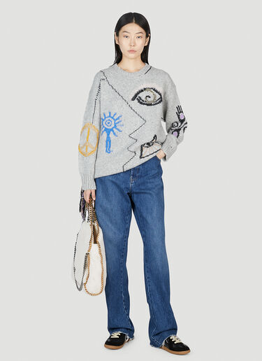 Stella McCartney Folklore Embroidery Sweater Grey stm0253005