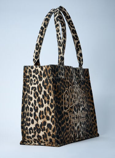 GANNI Large Easy Shopping Tote Bag Brown gan0261033