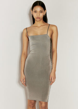 Isa Boulder Floater Knit Midi Dress Gold isa0251010