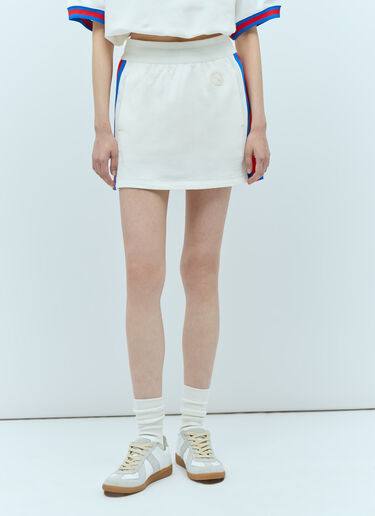 Gucci Jersey Mini Skirt With Web Stripe White guc0255122