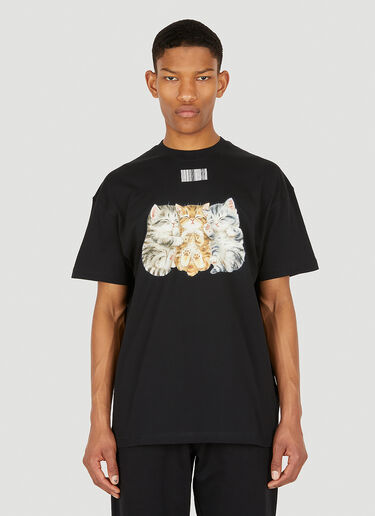 VTMNTS Cute Cat T-Shirt Black vtm0348014