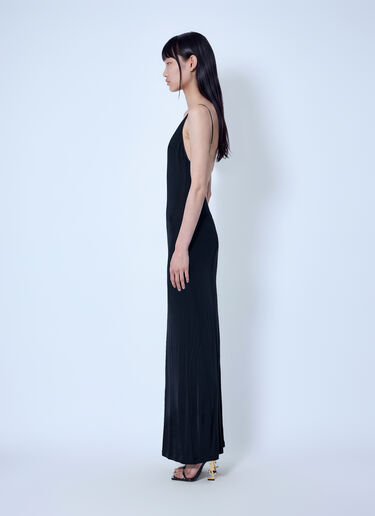 LN-CC® - Saint Laurent: Cassandre Chain Backless Dress - Black Saint Laurent Cassandre Chain Backless Dress Black sla0265009