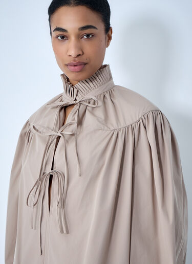 Gathered Neck Blouse Dries Van Noten Gathered Neck Blouse Beige dvn0263008