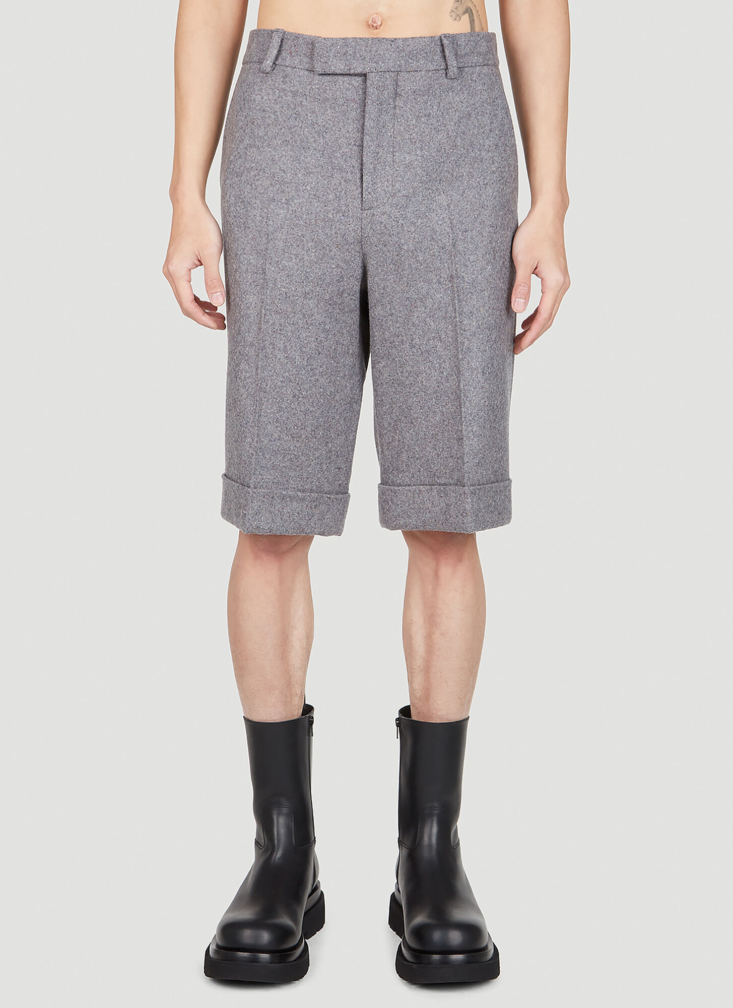 Gucci Tailored Cashmere-wool Shorts In Grey