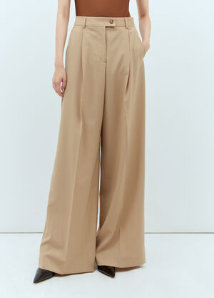 Sportmax Wool Tailored Pants Brown spx0258014