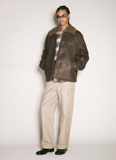 Our Legacy Alaska Leather Jacket Brown our0158002