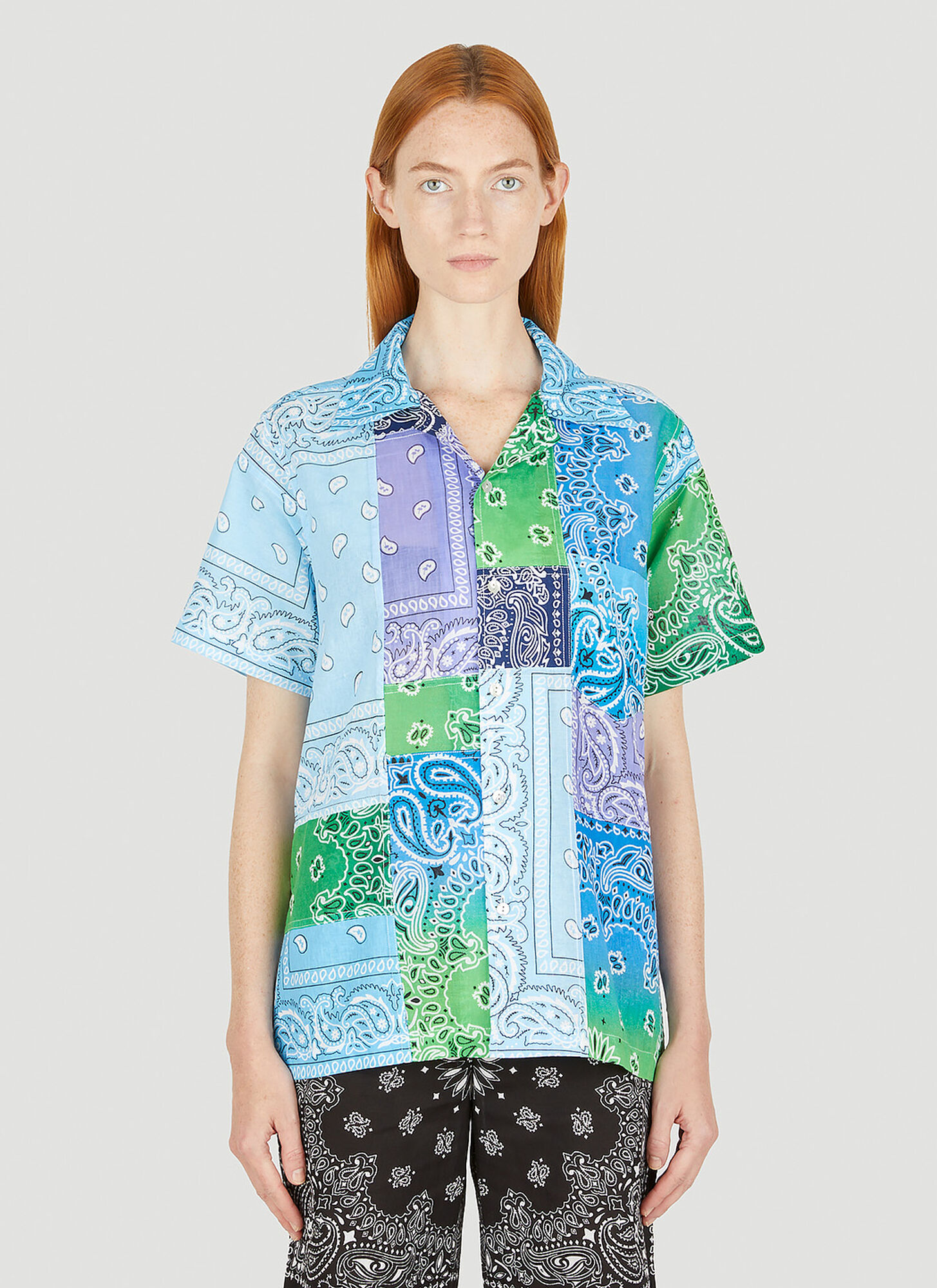 Arizona Love bandana-print Shirt, Shirt, Front Closure, Side Splits - Khaki - 1