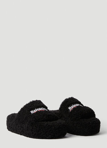퍼리 플랫폼 샌들 Balenciaga 퍼리 플랫폼 샌들 블랙 bal0254032