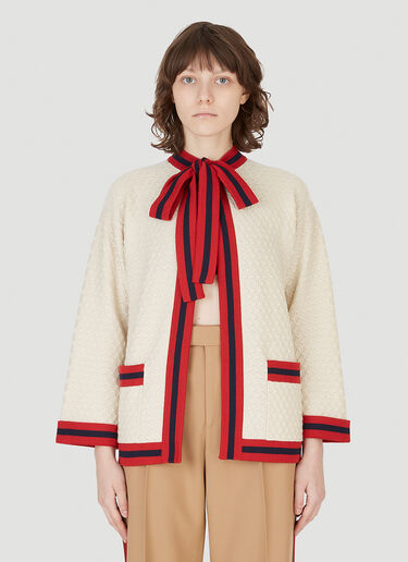Gucci Bow Tie Swing Cardigan White guc0247038