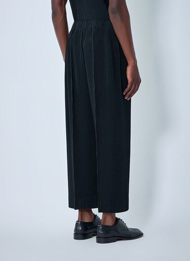 Homme Plissé Issey Miyake Pinstripe Wide-Leg Trousers Black hmp0164006