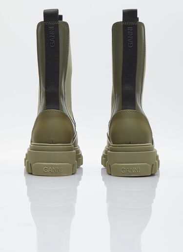 GANNI Cleated Mid Chelsea Boots Green gan0254031
