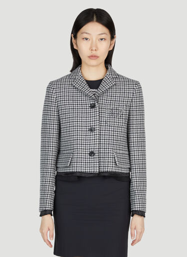 Miu Miu Tweed Cropped Blazer Grey miu0254022
