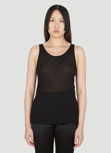 Saint Laurent Ribbed Tank Top Black sla0248018