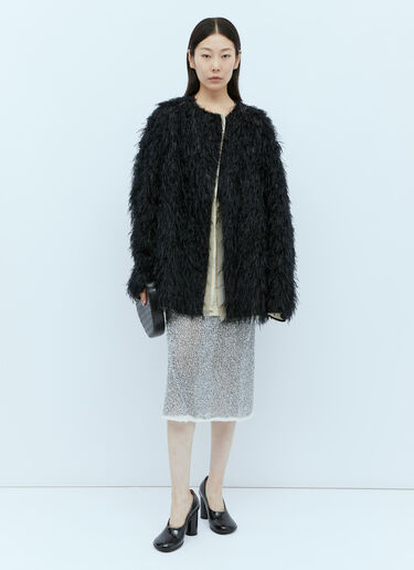 Silk-Blend Hairy Jacket Dries Van Noten Silk-Blend Hairy Jacket Black dvn0254006