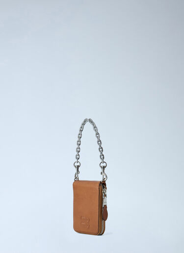 LN-CC® - Miu Miu: Logo-Embossed Chain-Strap Wallet - Brown Miu Miu Logo-Embossed Chain-Strap Wallet Brown miu0165013
