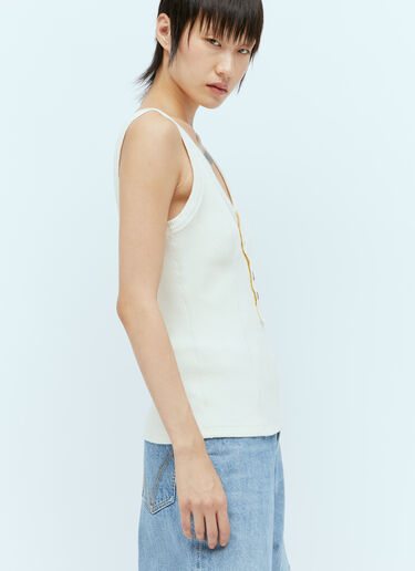 Bottega Veneta Raised Placket Tank Top Off white bov0256028