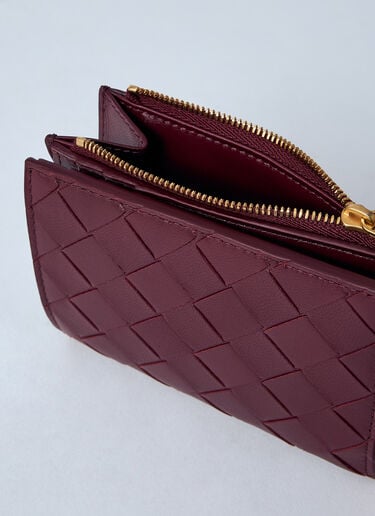 Bottega Veneta Small Intrecciato Bi-Fold Wallet Burgundy bov0260020
