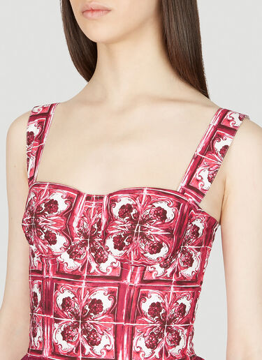 Dolce & Gabbana Majolica Print Dress Pink dol0253003