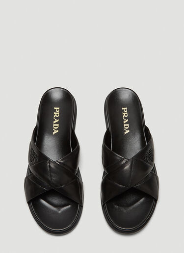 Prada Crossover Sandals Black pra0243039